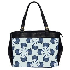 Blue Dolphins Pattern Oversize Office Handbag (2 Sides) by TetiBright