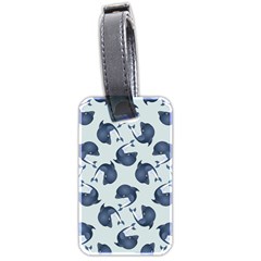 Blue Dolphins Pattern Luggage Tag (two Sides) by TetiBright