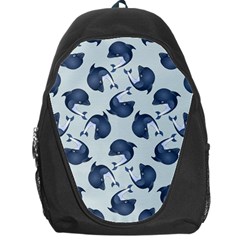 Blue Dolphins Pattern Backpack Bag by TetiBright