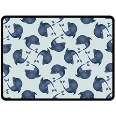 Blue Dolphins Pattern Fleece Blanket (large) by TetiBright