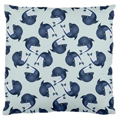 Blue Dolphins Pattern Standard Flano Cushion Case (one Side) by TetiBright