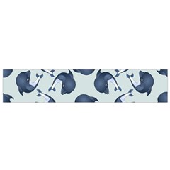 Blue Dolphins Pattern Small Premium Plush Fleece Scarf by TetiBright