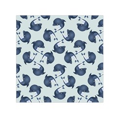 Blue Dolphins Pattern Square Satin Scarf (30  X 30 ) by TetiBright