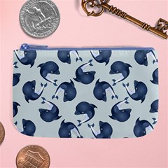 Blue Dolphins Pattern Large Coin Purse by TetiBright