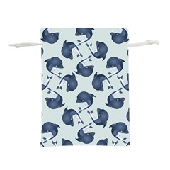 Blue Dolphins Pattern Lightweight Drawstring Pouch (l) by TetiBright