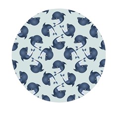 Blue Dolphins Pattern Mini Round Pill Box (pack Of 3) by TetiBright