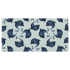 Blue Dolphins Pattern Banner And Sign 4  X 2 