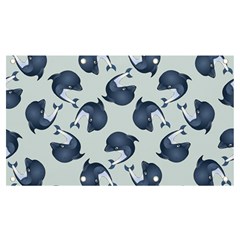 Blue Dolphins Pattern Banner And Sign 7  X 4  by TetiBright