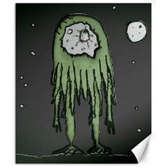 Alien At Lunar Landscape Drawing Scene Canvas 20  X 24  by dflcprintsclothing