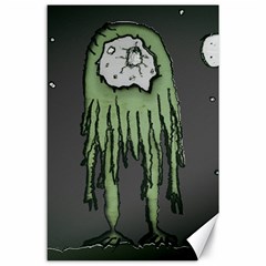 Alien At Lunar Landscape Drawing Scene Canvas 24  X 36  by dflcprintsclothing