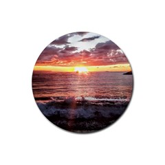 Tropical Sunset Rubber Coaster (round) by StarvingArtisan