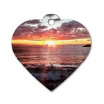 Tropical Sunset Dog Tag Heart (One Side) Front