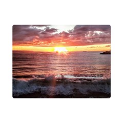 Tropical Sunset One Side Premium Plush Fleece Blanket (mini) by StarvingArtisan