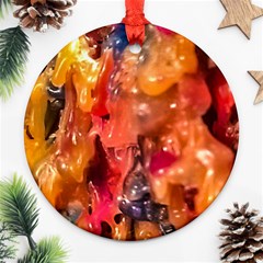 Multicolored Melted Wax Texture Ornament (round) by dflcprintsclothing