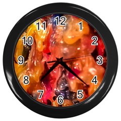 Multicolored Melted Wax Texture Wall Clock (black) by dflcprintsclothing