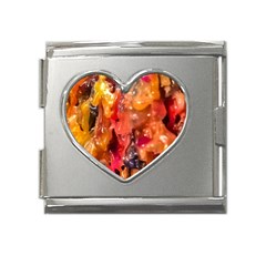 Multicolored Melted Wax Texture Mega Link Heart Italian Charm (18mm) by dflcprintsclothing