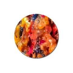 Multicolored Melted Wax Texture Magnet 3  (round) by dflcprintsclothing