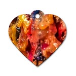 Multicolored Melted Wax Texture Dog Tag Heart (One Side) Front