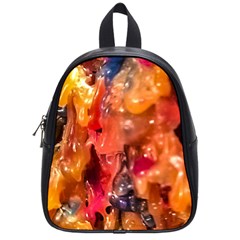 Multicolored Melted Wax Texture School Bag (small)