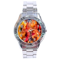 Multicolored Melted Wax Texture Stainless Steel Analogue Watch by dflcprintsclothing