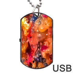 Multicolored Melted Wax Texture Dog Tag Usb Flash (two Sides) by dflcprintsclothing