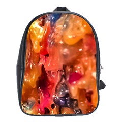 Multicolored Melted Wax Texture School Bag (xl)