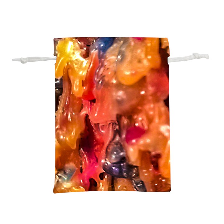 Multicolored Melted Wax Texture Lightweight Drawstring Pouch (L)