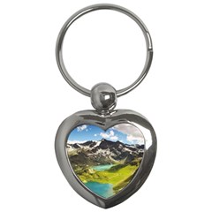 Aerial View Of Mountain And Body Of Water Key Chain (heart) by danenraven