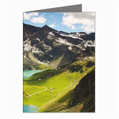 Aerial View Of Mountain And Body Of Water Greeting Cards (pkg Of 8) by danenraven