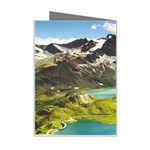 Aerial View Of Mountain And Body Of Water Mini Greeting Card Right