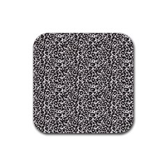 Black Cheetah Skin Rubber Coaster (square) by Sparkle