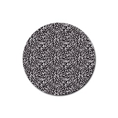 Black Cheetah Skin Rubber Coaster (round) by Sparkle