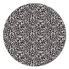 Black Cheetah Skin Magnet 5  (round) by Sparkle