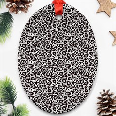 Black Cheetah Skin Oval Ornament (two Sides)