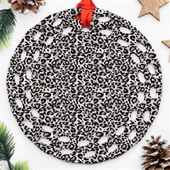 Black Cheetah Skin Ornament (round Filigree) by Sparkle