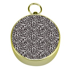 Black Cheetah Skin Gold Compasses by Sparkle