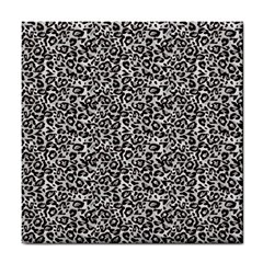 Black Cheetah Skin Tile Coaster by Sparkle