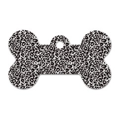 Black Cheetah Skin Dog Tag Bone (one Side) by Sparkle