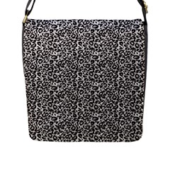 Black Cheetah Skin Flap Closure Messenger Bag (l) by Sparkle