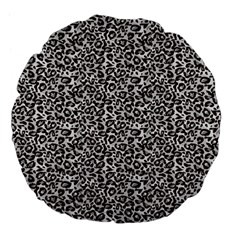 Black Cheetah Skin Large 18  Premium Flano Round Cushions by Sparkle