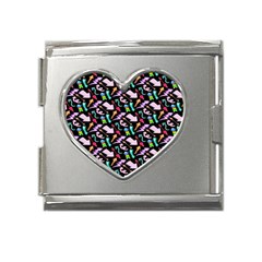 Retro Arrows Mega Link Heart Italian Charm (18mm) by Sparkle