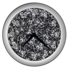 Creepy Head Mask Motif Random Pattern Wall Clock (silver) by dflcprintsclothing