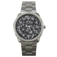 Creepy Head Mask Motif Random Pattern Sport Metal Watch