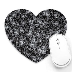 Creepy Head Mask Motif Random Pattern Heart Mousepad by dflcprintsclothing