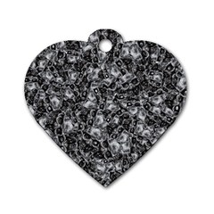 Creepy Head Mask Motif Random Pattern Dog Tag Heart (one Side) by dflcprintsclothing