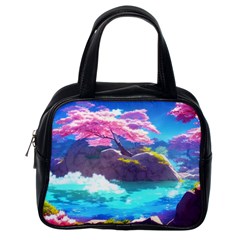 Fantasy Japan Mountains Cherry Blossoms Nature Classic Handbag (one Side) by Uceng