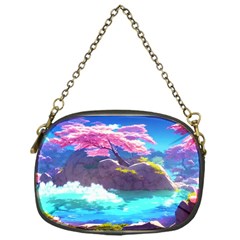 Fantasy Japan Mountains Cherry Blossoms Nature Chain Purse (one Side) by Uceng