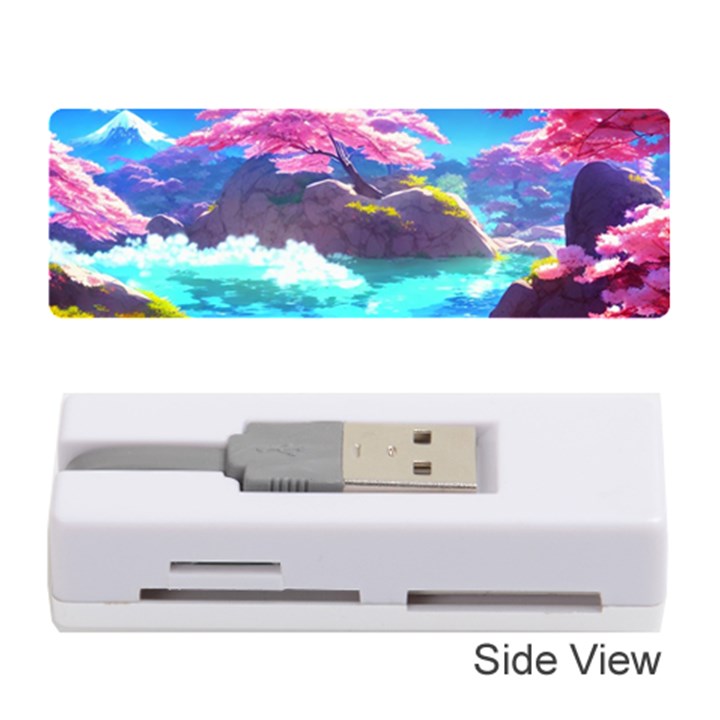 Fantasy Japan Mountains Cherry Blossoms Nature Memory Card Reader (Stick)