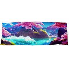 Fantasy Japan Mountains Cherry Blossoms Nature Body Pillow Case (dakimakura) by Uceng