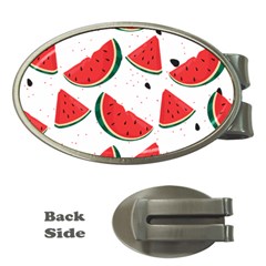 Watermelon Seamless Pattern Money Clips (oval) 